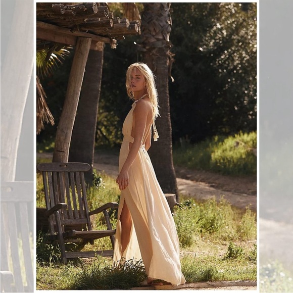 Free People Look Into the Sun Maxi Dress Endless Summer cream size small - Picture 3 of 12